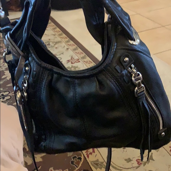Black leather B. Makowsky bag. SOLD - Picture 2 of 7